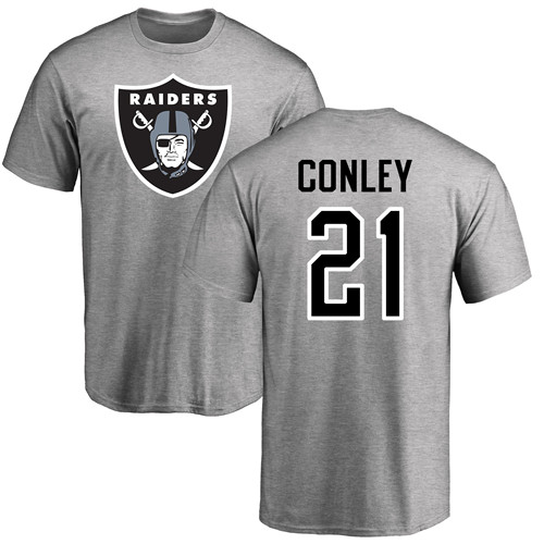 Men Oakland Raiders Ash Gareon Conley Name and Number Logo NFL Football #21 T Shirt